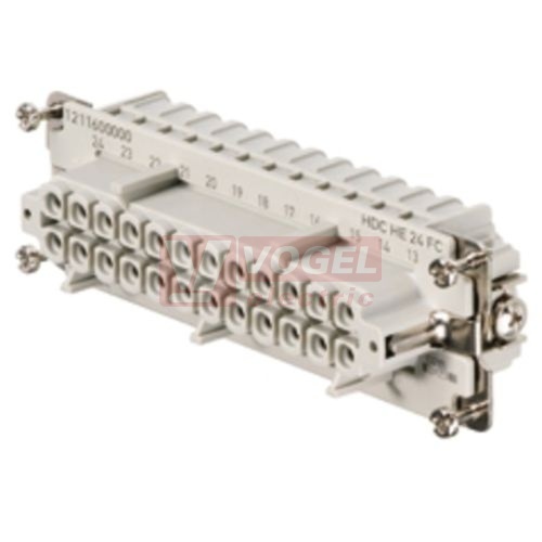 Konektor 24pin Z 16A/500V HDC HE 24 FC, krimpovací (1211600000)