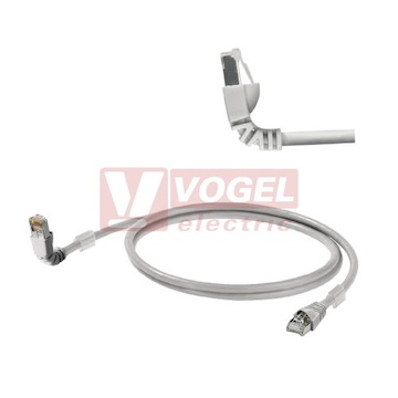 IE-C6FP8LD0015M40V40-D Patch kabel Cat.6A 10Gbit/s S/FTP, konektory RJ45 přímý/RJ45 zahnutý 90°, IP20, šedý, délka 1,5m (1248280015)