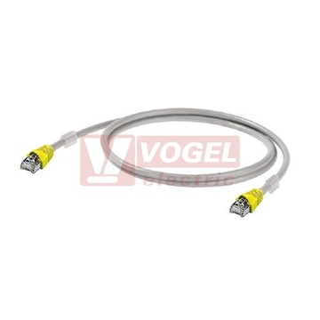 IE-C6FP8LD0010X40X40-Y Patch kabel křížený Cat.6A 10Gbit/s S/FTP, konektory RJ45/RJ45, IP20, šedý, délka 1,0m, plášť LSZH bezhalogenový (1312160010)