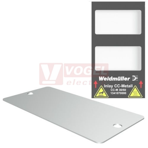 CC-M 30/60 2X3 AL MetalliCard značení přístrojů, štítek hliníkový stříbrný s 2x otvory pr.3,3mm, v30mm x š60mm (1327850000)
