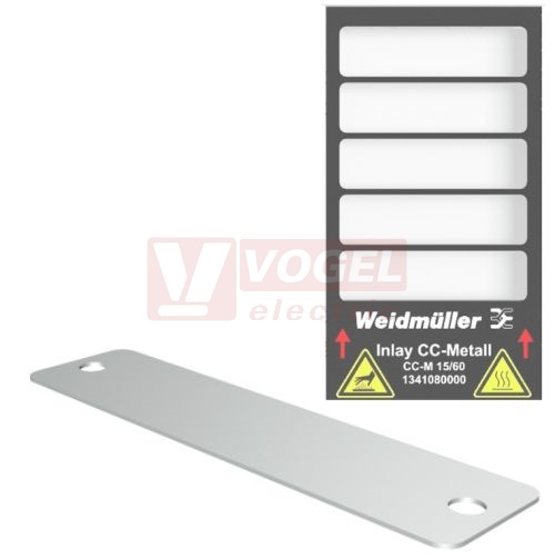 CC-M 15/60 2X3 AL MetalliCard značení přístrojů, štítek hliníkový stříbrný s 2x otvory pr.3,3mm, v15mm x š60mm (1327880000)