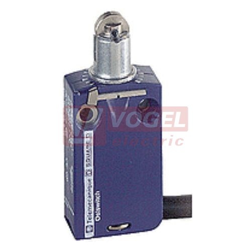 XCMD2502L5 Polohový spínač miniaturní Universal Osiconcept, kovový, 1V+1Z bez mžik.funkcí, čep s ocel.kladkou, konektor s kabelem 5m, IP66