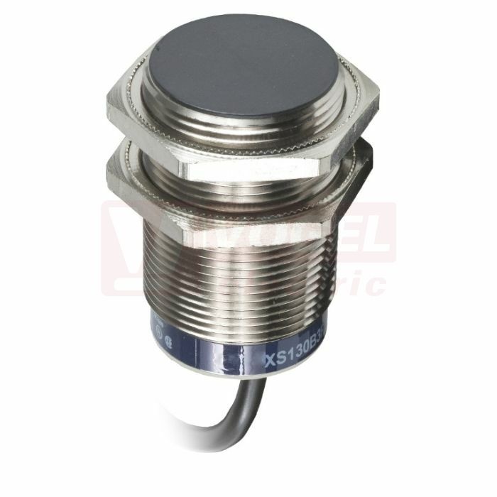 XS630B1NBL2 Indukční čidlo M30, mosaz, Sn=15mm, 12…48VDC, délka těla 61,6mm, kabel 2m, stíněný, NPN/NC, IP68/69K