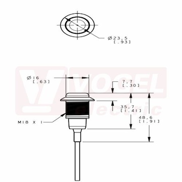 S18LBXXPQP EZ-light S18L, světelná signalizace, barva MO, 10-30V DC, zapojení PNP, rozměr D23,5xV35,7mm, mont.závit M18x1mm, připojení pigtail (kabel 150mm + konektor M12) IP67/69 (3020991)