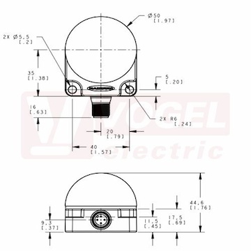 K50FLGRXPQ EZ-light K50FL, světelná signalizace, barvy ZE, RU, 18-30V DC, plochá montáž, zapojení PNP, rozměr pr.50xv76xš44,6mm, připojení M12/4pin, IP67/69 (3083417)