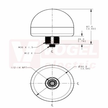 K90LBGYRPQ EZ-light K90L, světelná signalizace, barva MO, ZE, ŽL, RU 12-30V DC, zapojení PNP, rozměr pr.90xv87mm, mon.závit M30x1,5mm, připojení M12/8pin, IP67 (3092823)