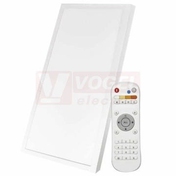 Svítidlo LED přisazené 25W EXCLUSIVE, 220-240V, obdélníkové, stmív. se změnou CCT, světelný tok 210-2100 lm, 2700-6000 K, IP20, tělo hliník, difuzor mléčný, rozměr 295 × 595 × 52 mm