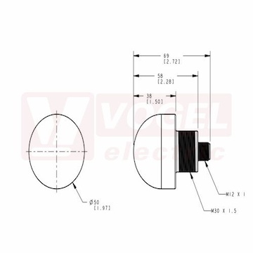 K50-LGRY-2PQ EZ-light K50L, světelná signalizace, barva ZE, RU, ŽL 18-30V DC, zapojení PNP, rozměr pr.50xv69mm, mon.závit M30x1,5mm, připojení M12/5pin, IP67/69 [3075669]
