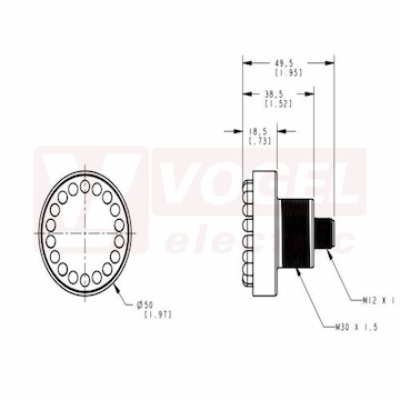 K50-LDGRY-PQ EZ-light K50L, světelná signalizace, barvy ZE, RU, ŽL - viditelné na denním světle, 15-30V DC, zapojení PNP, rozměr pr.50xv49,5mm, mon.závit M30x1,5mm, připojení M12/4pin, IP67 [3079721]