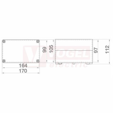 Krabice SolidBOX 68080 IP65, povrchová/plné víko, v170xš105xh112mm, hladké boky, plastové šrouby, barva šedá, IK07