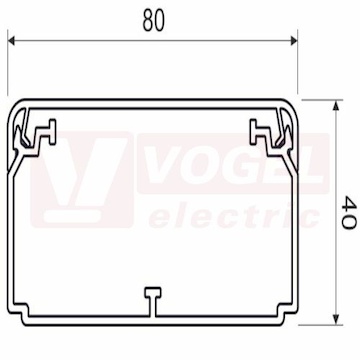 Lišta v 40xš 80 EKD 80X40HF_HD (2m karton) elektroinstalační kanál, bezhalogenový, barva bílá RAL9003