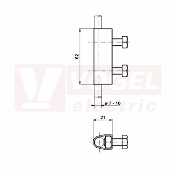 SZc Cu svorka zkušební Cu, pro drát o průměru 7-10mm (V627)