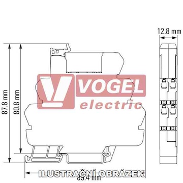 TRZ 24VDC 1NO HCP 16A paticové relé TERMSERIE, 1 spínací kontakt, 16A/250VAC AgSnO2 + W, LED indikace zelená, test. tlač. NE, pružinová patice, š=12,8mm (1479970000)