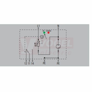 VPU AC II 1+1 R 350/50 přepěťová ochrana typ 1+3 (L1-N/PE), I imp 20kA/50kA (8/20µs), Uc 350V, s dálk.signalizací (2637040000)