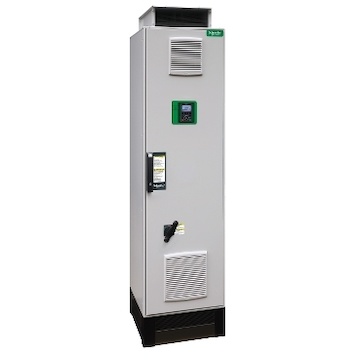 ATV950C25N4F Frekvenční měnič 250 kW, In = 477 A, 3 x 380 až 440 V, IP 54, třída 3C3 a 3S3, EMC filtr C3, vstupní odpínač, vstupní a motorová tlumivka, rychlé polovodičové pojistky, bez brzdného modulu, sam. stojící
