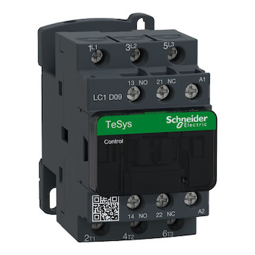 LC1D09Q7 Stykač 3P 9A AC-3, 380V AC, pom.kont. 1"Z"+1"V" šroub.svorky