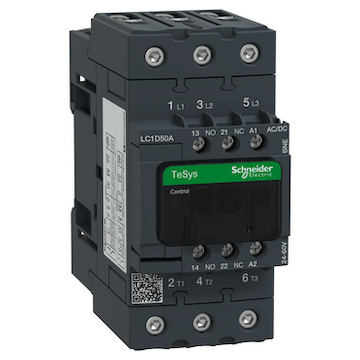 LC1D50ABNE Stykač TeSys D Green 3P 50A 24 - 60V AC/DC, s elektronicky řízenou cívkou