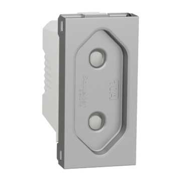 NU303130 Unica zásuvka 230V/10A pro ploché vidlice, 1M, Aluminium, šroubové svorky
