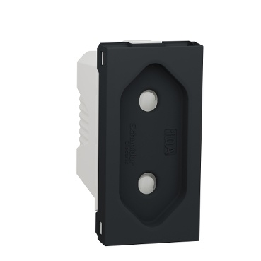 NU303154 Unica zásuvka 230V/10A pro ploché vidlice, 1M, Antracit, šroubové svorky