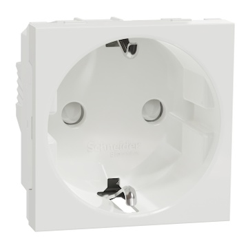 NU303718 Unica zásuvka SCHUKO 2P+E 250V/16A, clonky, šroubová, bílá RAL9003