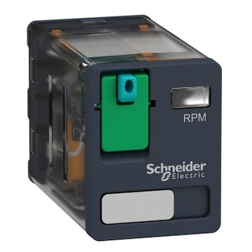 RPM21JD relé paticové výkonové, 2xCO přepínací kontakt, 15 A/12 V DC bez LED, test.tlačítko, kontakty AgNi