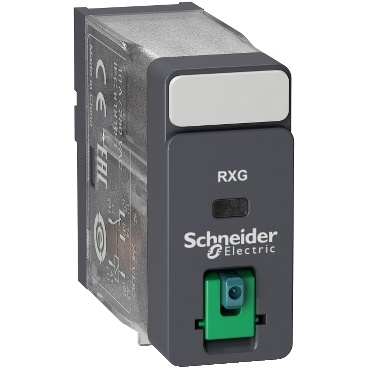 RXG11BD interface relé do patice, 1xCO přepínací kontakt, 10 A/24 V DC, bez LED, s test. tl., bez ochranné diody, kontatky AgSnO