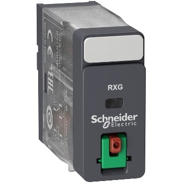 RXG11P7 interface relé do patice, 1xCO přepínací kontakt, 10 A/230 V AC, bez LED, s test. tl., bez ochranné diody, kontatky AgSnO