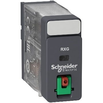 RXG11P7 interface relé do patice, 1xCO přepínací kontakt, 10 A/230 V AC, bez LED, s test. tl., bez ochranné diody, kontatky AgSnO