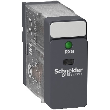 RXG13JD interface relé do patice, 1xCO přepínací kontakt, 10 A/12 V DC, s LED, bez test. tl., bez ochranné diody, kontakty AgSnO