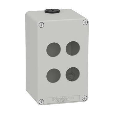 XAPD2504 Skříň kovová, barva šedá, M20, 4 otvory 22mm, 80x130mm, hl.74,5mm, UL CSA