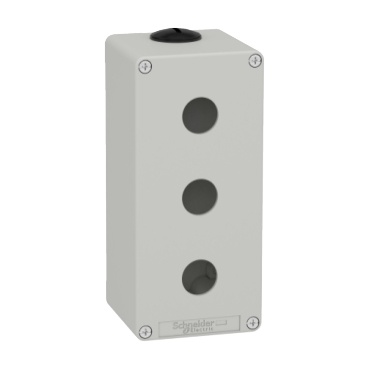 XAPD3503 Skříň kovová, barva šedá, M25, 3 otvory 22mm, 80x175mm, hl.74,5mm, UL CSA