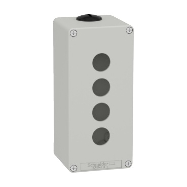 XAPD3504 Skříň kovová, barva šedá, M25, 4 otvory 22mm, 80x175mm, hl.74,5mm, UL CSA
