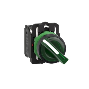 XB5AK123M5 Ovládač otočný prosvětlený s LED, 1 Z + 1 V, 230..240V - zelený