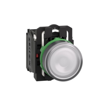 XB5AW31G5 Ovládač stiskací prosvětlený, lícující, 1 Z + 1 V, 110..120V - bílý