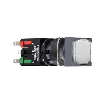 XB6CW1B1B Ovládač stiskací prosvětlený lícující s návratem, 1 Z - bílý, LED 12…..24V