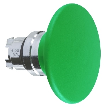 ZB4BR3 Hlavice ovládací stiskací s hřib. knoflíkem, průměr 60mm, zelená, kruh, s návratem, bez symbolu, neprosvětlená