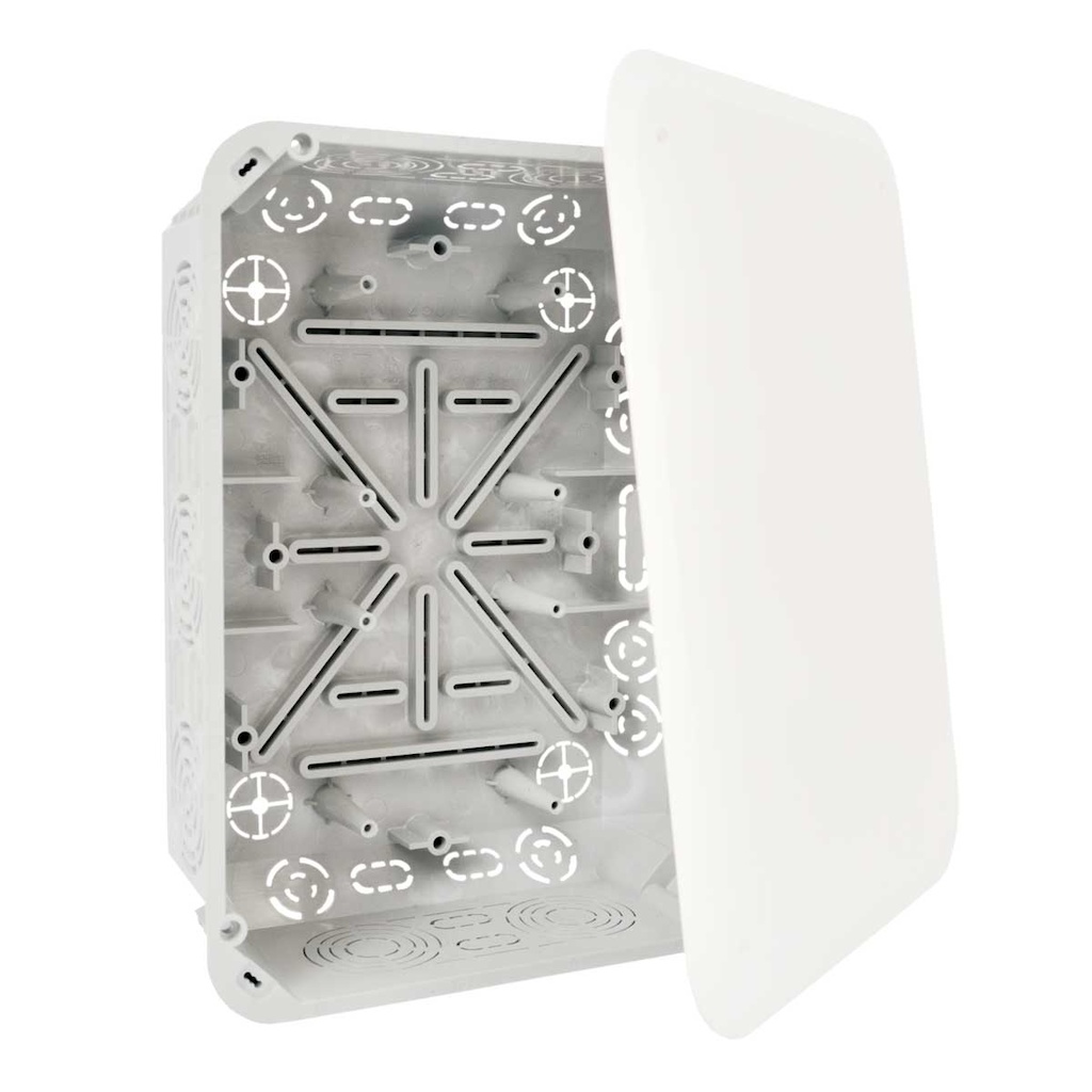 KT 250/1_KB krabice rozvodná, š/v/hl 234x176x79mm s víčkem, montáž pod omítku, možnost instalace nosné lišty TS35 a ekvipotenciální svorkovnice, PVC