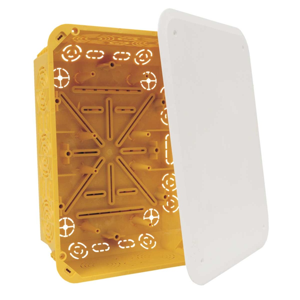 KT 250/L_NB krabice rozvodná s víčekem do dutých stěn, š/v/hl 234x176x79mm, možnost instlace nosné lišty TS35, IP30, PVC