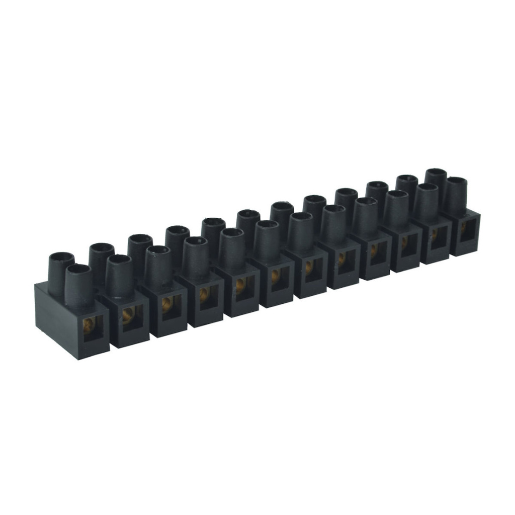 TYP310_FA svorkovnice černá, š/v/hl 17x18x107mm, vodič 12x4mm2, 32A/500V, PA6 (bal=100ks)
