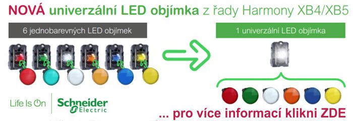 Schneider Electric - nová univerzální LED objímka z řady Harmony XB4 a XB5 